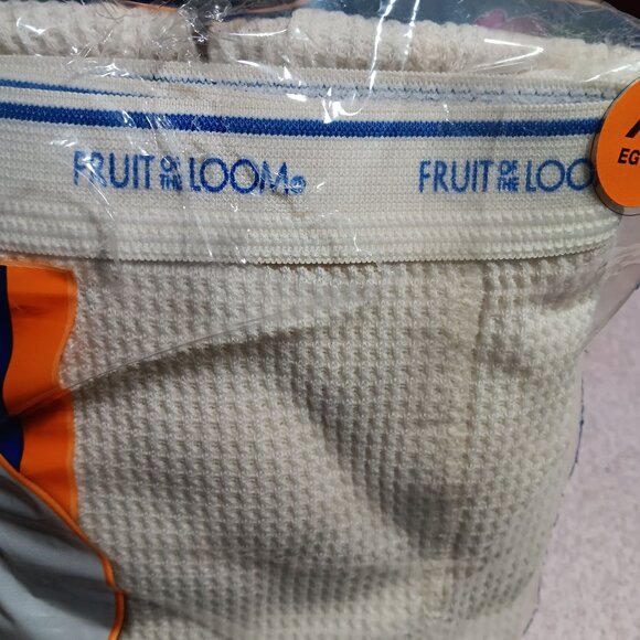 THERMAL BOTTOM XL FRUIT OF THE LOOM 1 MENS White WAFFLE 2005 VTG NEW - Picture 4 of 4